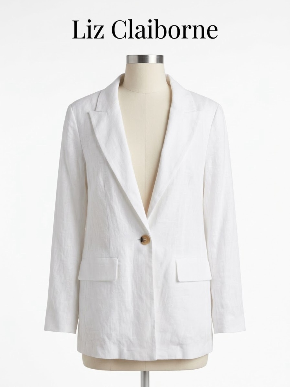 Liz Claiborne White Blazer Size 12 0286
